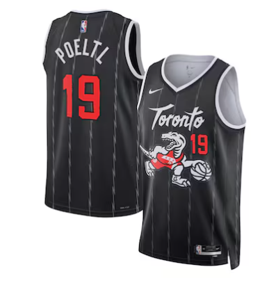 Jakob Poeltl Toronto Raptors Unisex 2025/26 Swingman Jersey - Black - City Edition