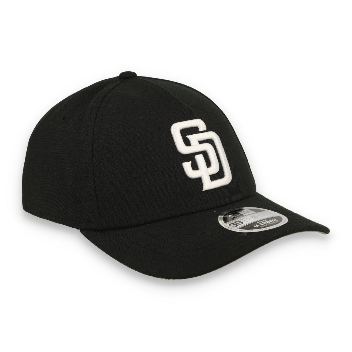 New Era San Diego Padres 39THIRTY M-Crown A-Frame Stretch Fit Hat-Black/White