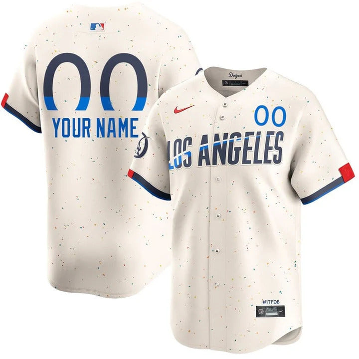 Custom Los Angeles Dodgers City Connect Jersey - Cream