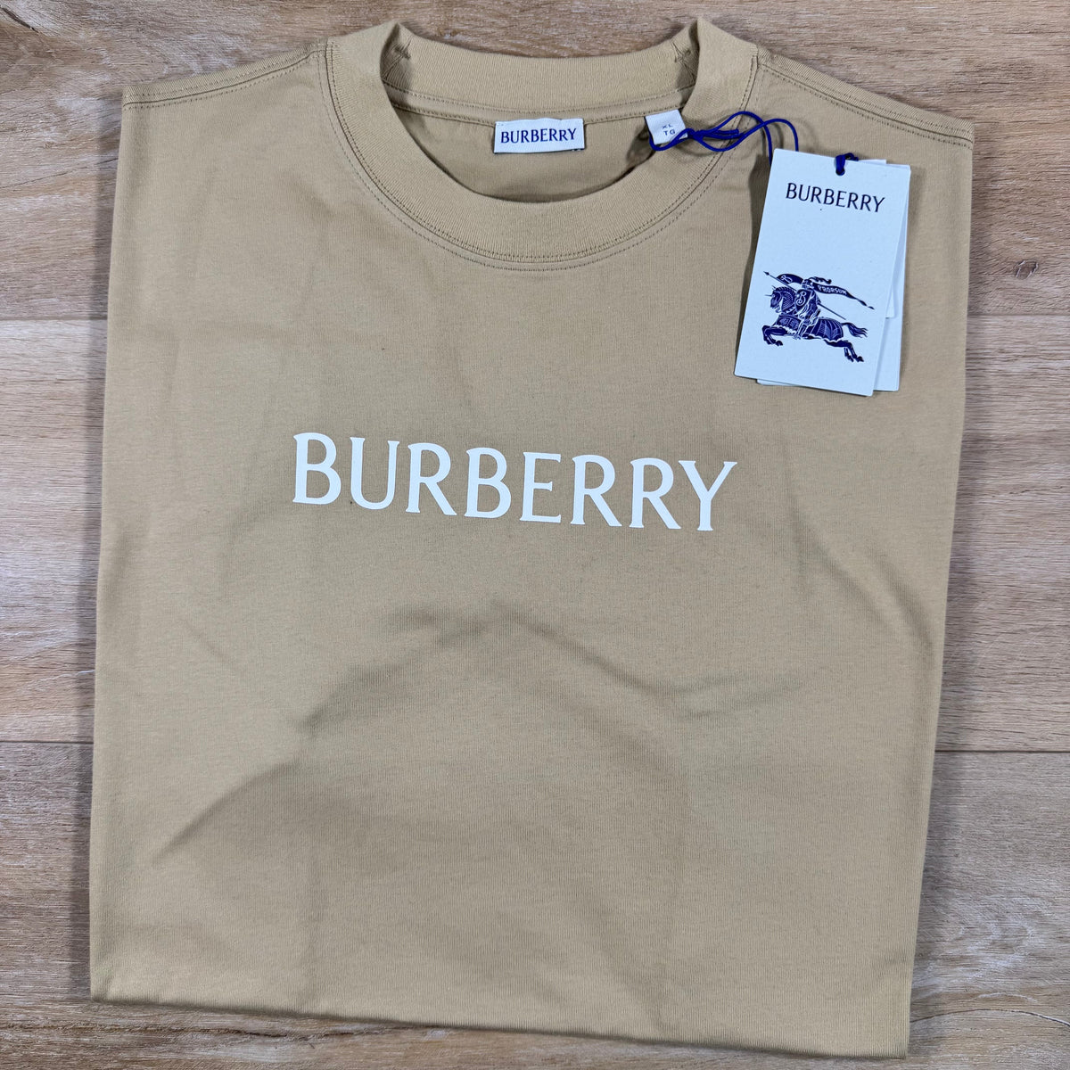 Burberry Logo T-Shirt in Flax Beige
