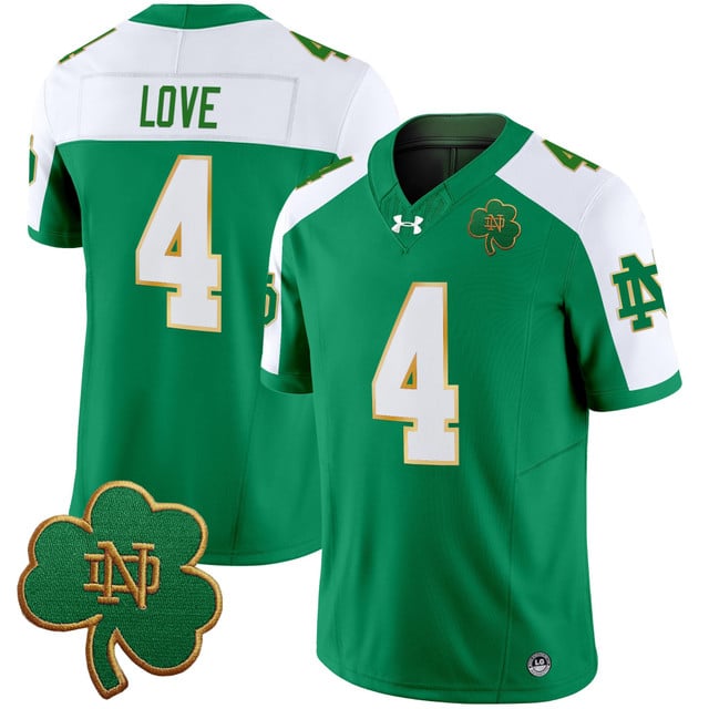 Jeremiyah Love Notre Dame Fighting Irish Alternate Jersey - Green