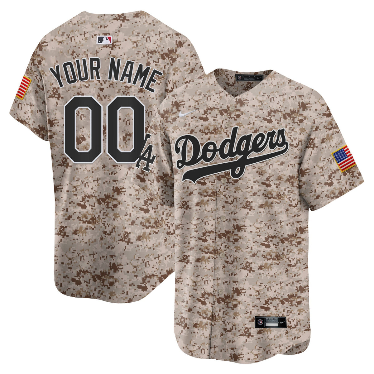 Custom Los Angeles Dodgers USMC Jersey - Desert Camo