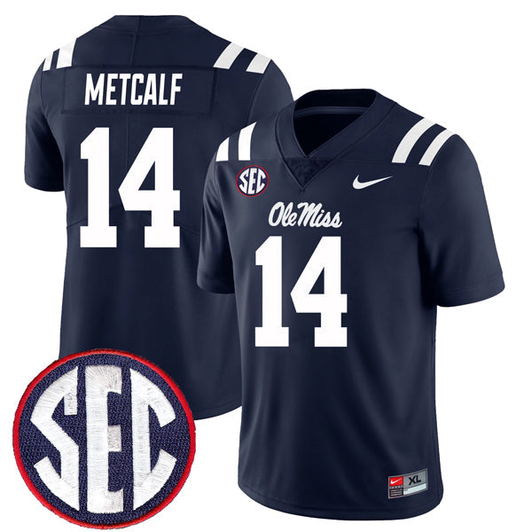 DK Metcalf Ole Miss Rebels Jersey - Navy