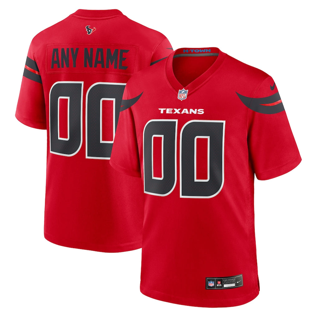 Custom Houston Texans Alternate Jersey - Red