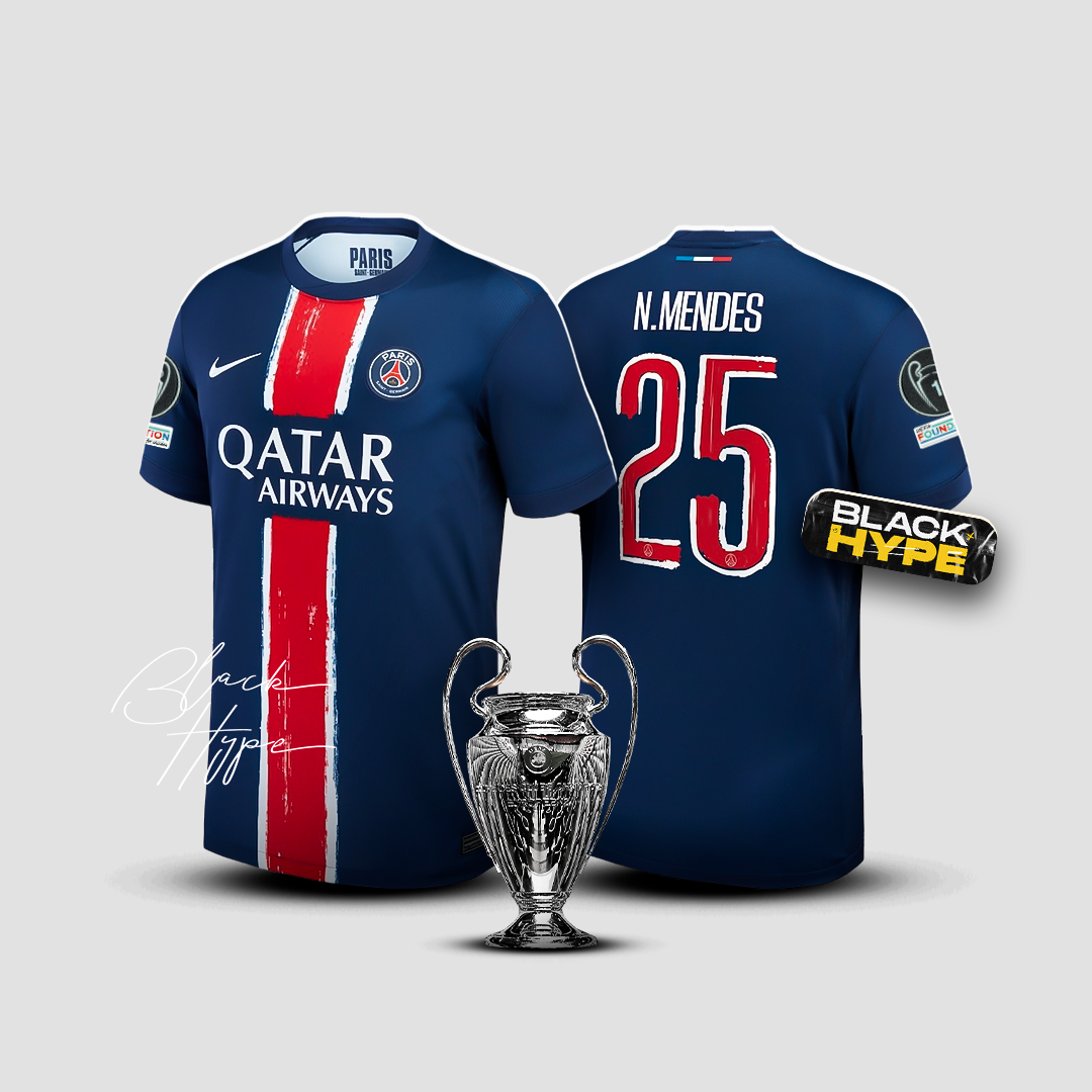 Jersey Nuno Mendes PSG 24/25 Home - Champions League