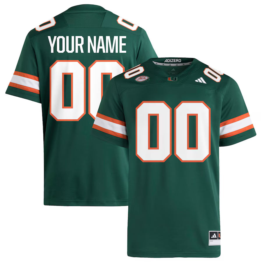 Custom Miami Hurricanes Jersey - Green