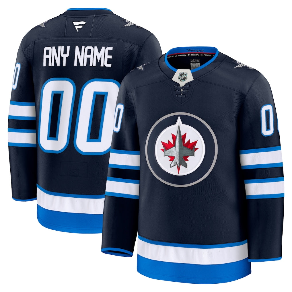 Custom Winnipeg Jets Home Premium Jersey - Navy