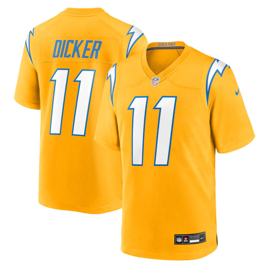 Cameron Dicker Los Angeles Chargers Alternate Charger Power Jersey - Gold