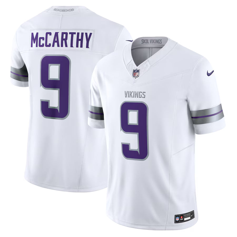 J.J. McCarthy Minnesota Vikings Jersey - White