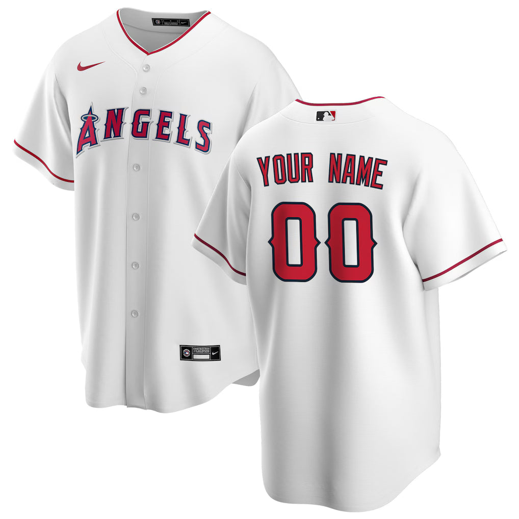 Custom Los Angeles Angels Nike Home Jersey - White