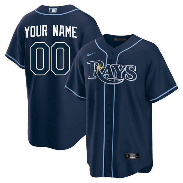 Custom Tampa Bay Rays Devil Rays Jersey - Navy