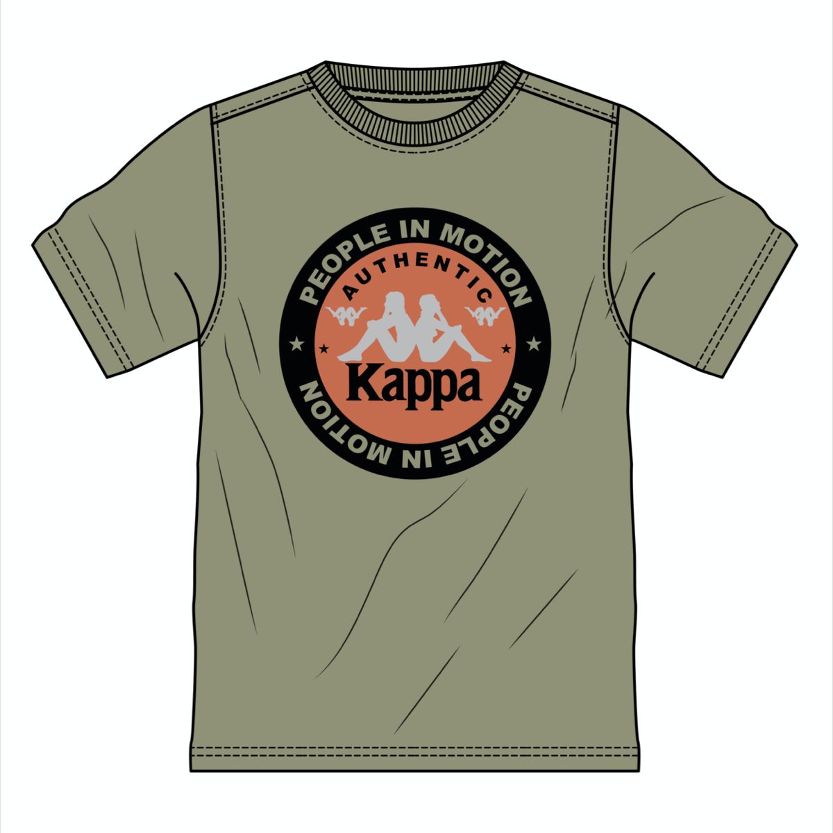 KAPPA AUTHENTIC FRANEKER T-SHIRT -GREEN SALVIA