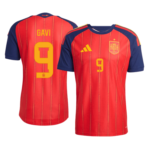 GAVI	 #9 Mens Spain World Cup Home Jersey 2026 - Player Version (Slim Fit)