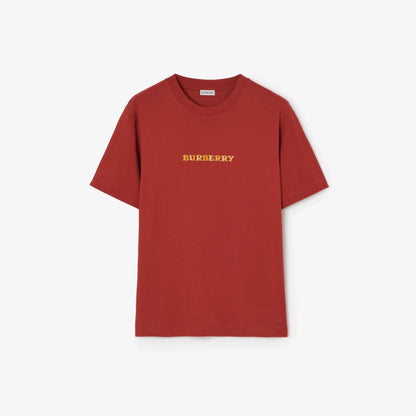 Burberry Heritage Logo Cotton T-Shirt in Auburn Brown