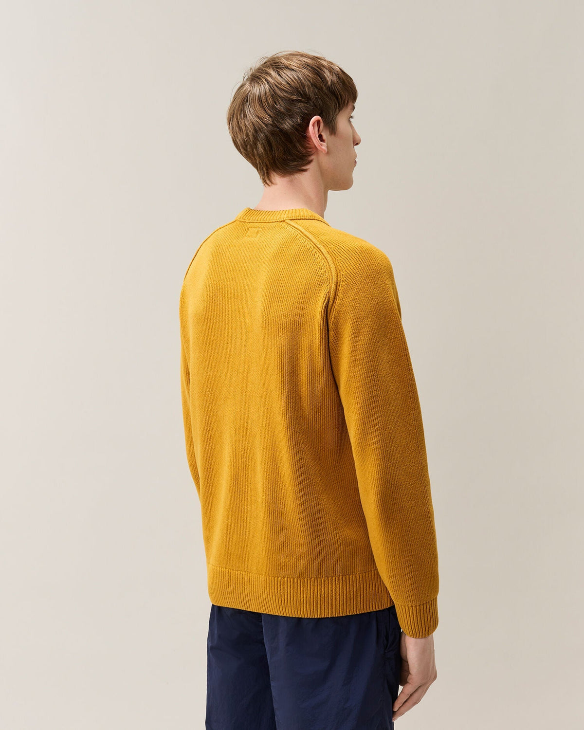 C.P. Company Chenille Cotton Lens Crewneck Sweater in Buck Thorn Brown