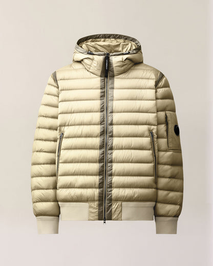 C.P. Company D.D. Shell Hooded Lens Down Jacket in Silver Birch