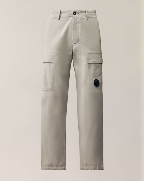 C.P. Company Stretch Sateen Lens Cargo Pants in Flint Grey