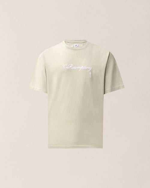 C.P. Company 30/1 Jersey Logo T-Shirt in Silver Birch