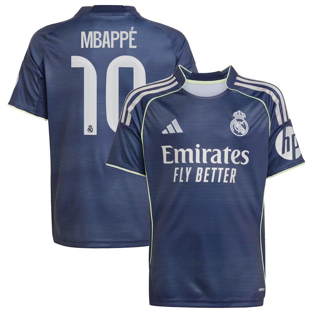 Kylian Mbappé Real Madrid 2025/26 Away Player Jersey - Blue