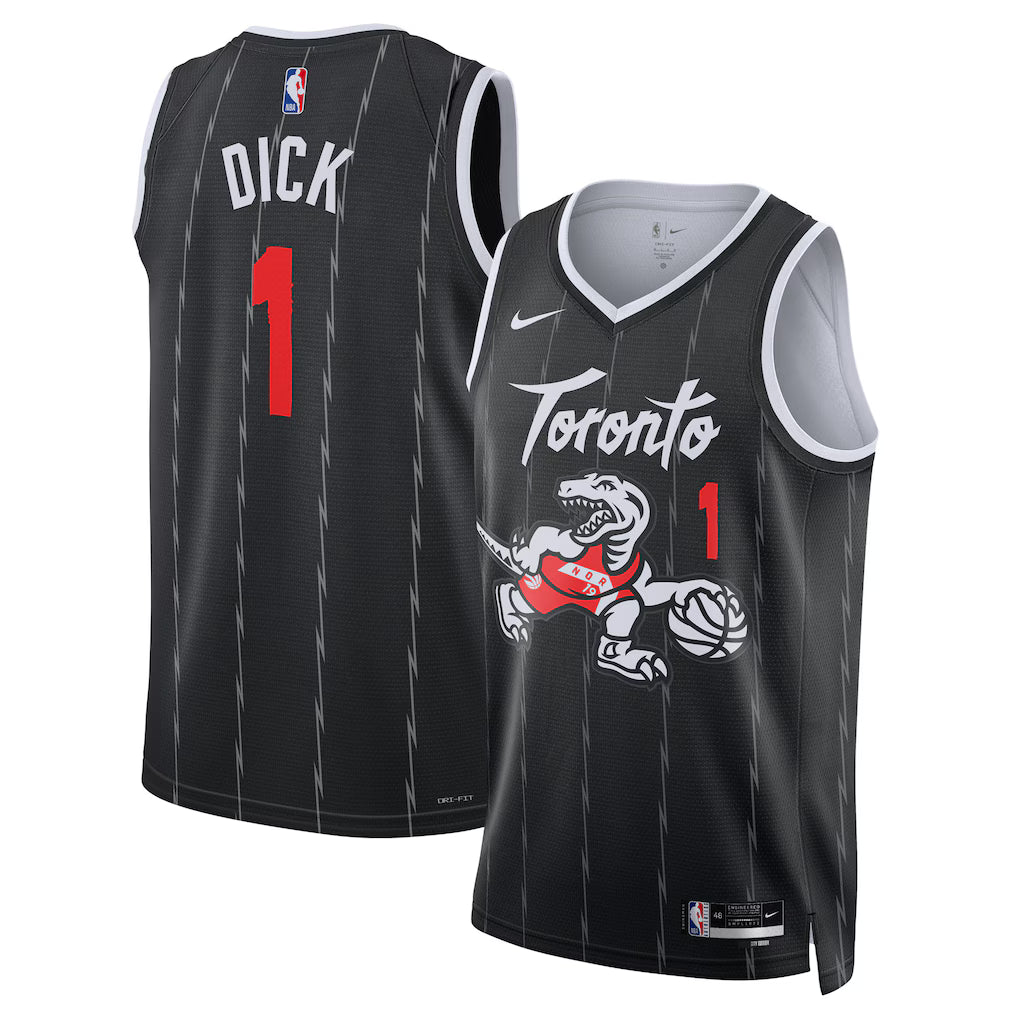 Gradey Dick Toronto Raptors Unisex 2025/26 Swingman Jersey - Black - City Edition