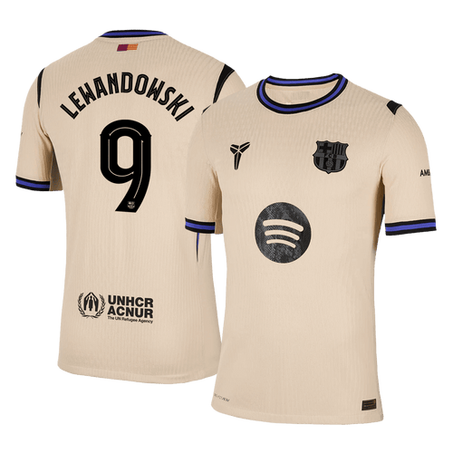 LEWANDOWSKI #9 Mens Barcelona Away Jersey 2025/26 UCL - Player Version (Slim Fit)