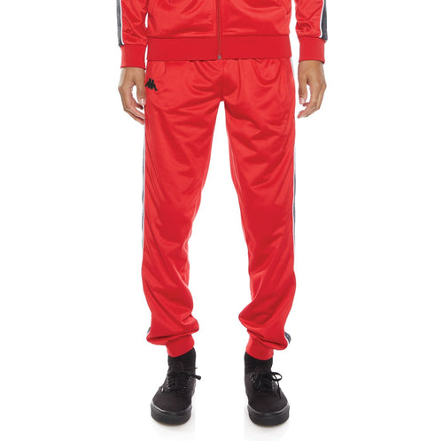 KAPPA LOGO TAPE ALIC 2 TRACKPANTS - RED BLACK GREY