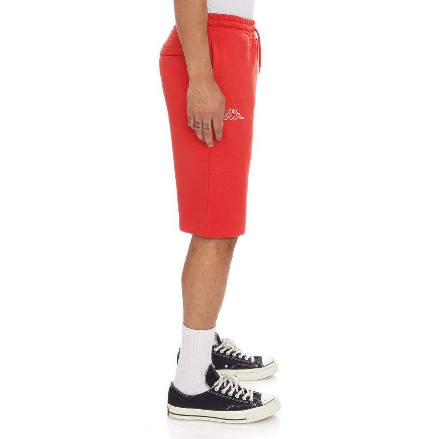 KAPPA LOGO FLEECE MABOK SHORTS - RED CORAL