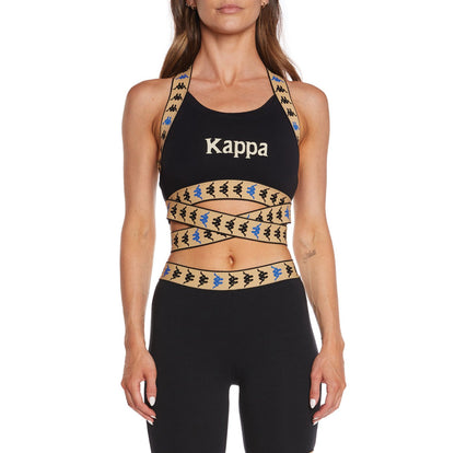 KAPPA WOMENS 222 BANDA IVOHIBE BRA TOP - BLACK