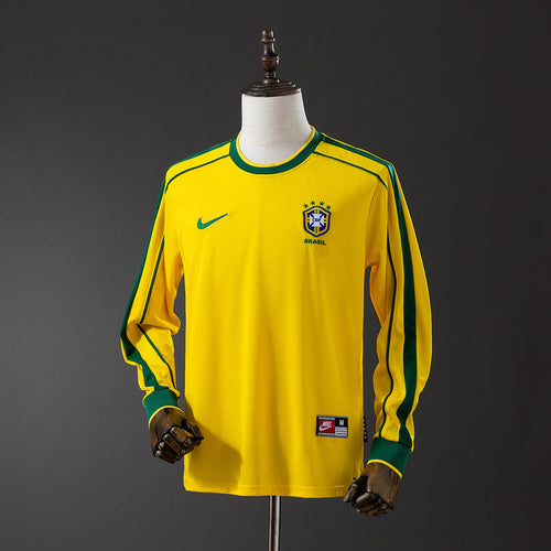 Brazil Jersey 1998 Home Retro Football Kit Long Sleeves