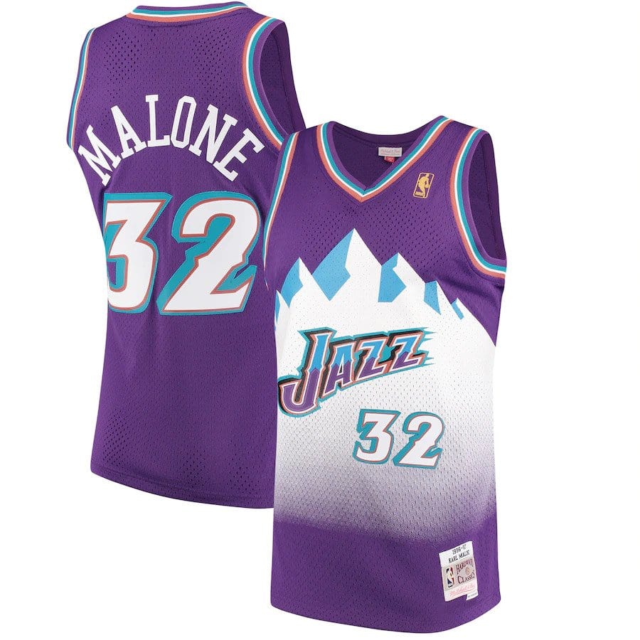 Karl Malone Utah Jazz 1996/97 Hardwood Classics Jersey - Purple