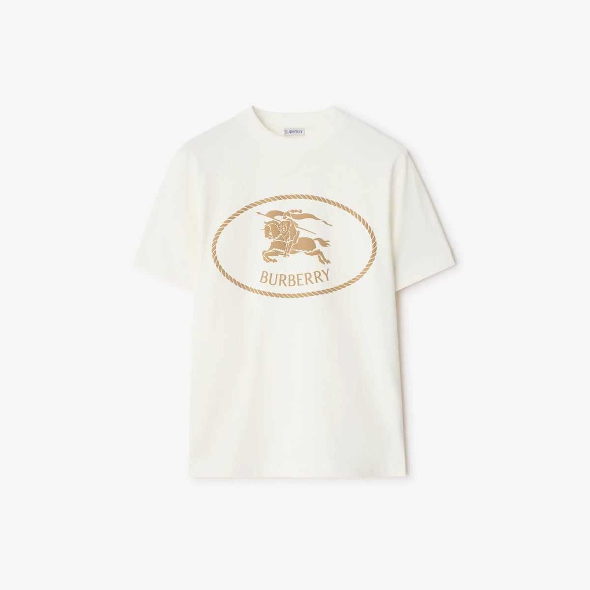Burberry Knight Stamp Cotton T-Shirt in Chalk