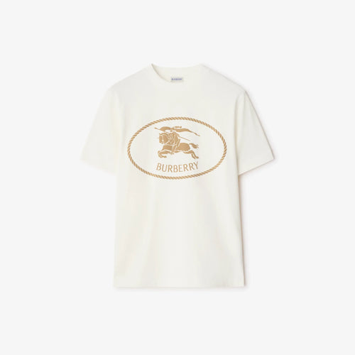 Burberry Knight Stamp Cotton T-Shirt in Chalk
