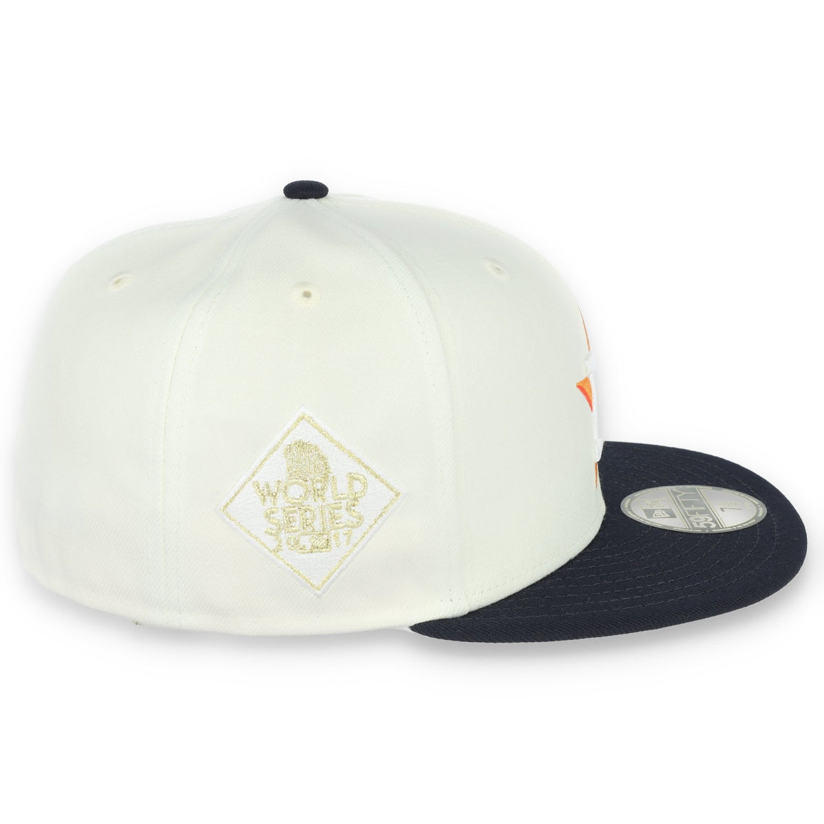 New Era Houston Astros Throwback 2017 World Series Patch 59FIFTY Fitted Ivory Hat