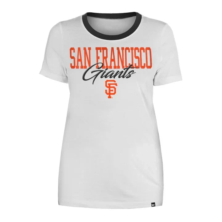 New Era Women's San Francisco Giants Ringer Scoop Logo-White