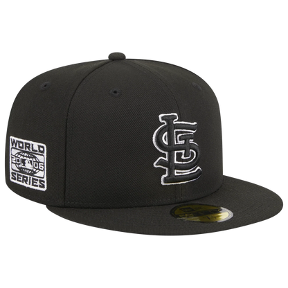 NEW ERA ST. LOUIS CARDINALS 2006 WORLD SERIES SIDE PATCH FITTED 59FIFTY-BLACK AND WHITE