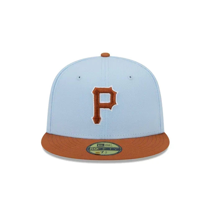 New Era Pittsburgh Pirates Color Pack 59FIFTY Fitted Hat-Light Blue/Rust Orange