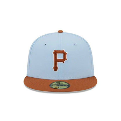 New Era Pittsburgh Pirates Color Pack 59FIFTY Fitted Hat-Light Blue/Rust Orange