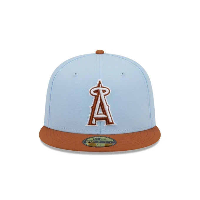 New Era Los Angeles Angels Color Pack 59FIFTY Fitted Hat-Light Blue/Rust Orange