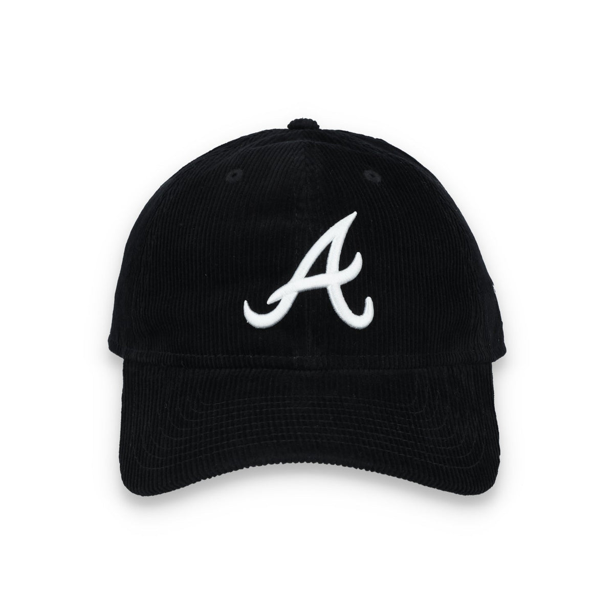 New Era Atlanta Braves Corduroy 9TWENTY Adjustable Hat-Black/White