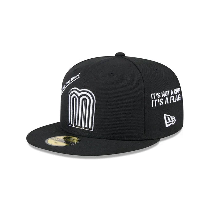 New Era Mexico Anniversary Logos  59FIFTY Fitted Hat-Black/White