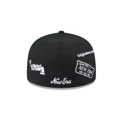 New Era Mexico Anniversary Logos  59FIFTY Fitted Hat-Black/White