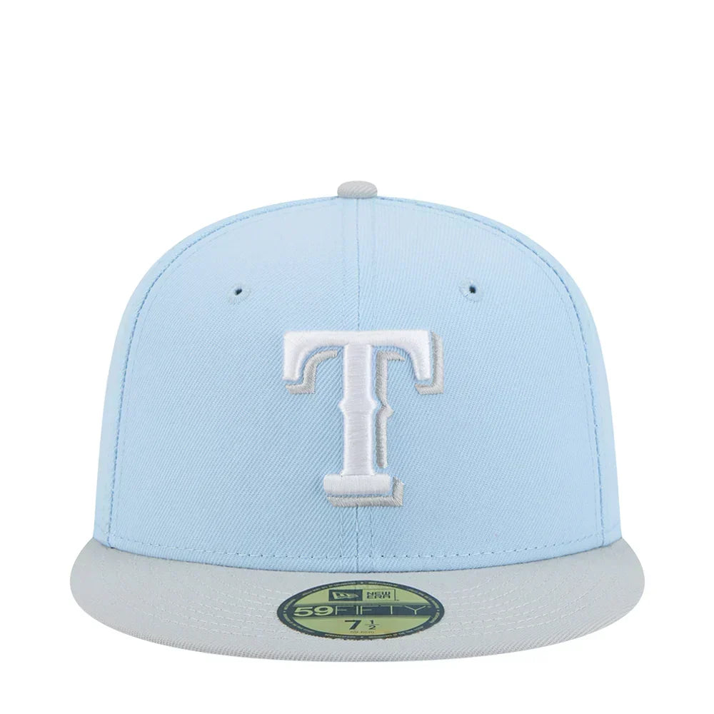 New Era Texas Rangers 2-Tone Color Pack 59FIFTY Fitted Hat-Light Blue/Gray