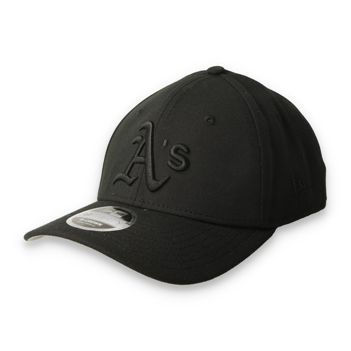 New Era Athletics 39THIRTY M-Crown A-Frame Stretch Fit Hat-Black/Black