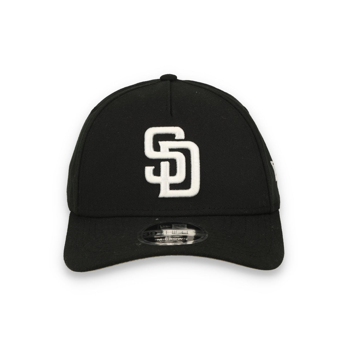 New Era San Diego Padres 39THIRTY M-Crown A-Frame Stretch Fit Hat-Black/White