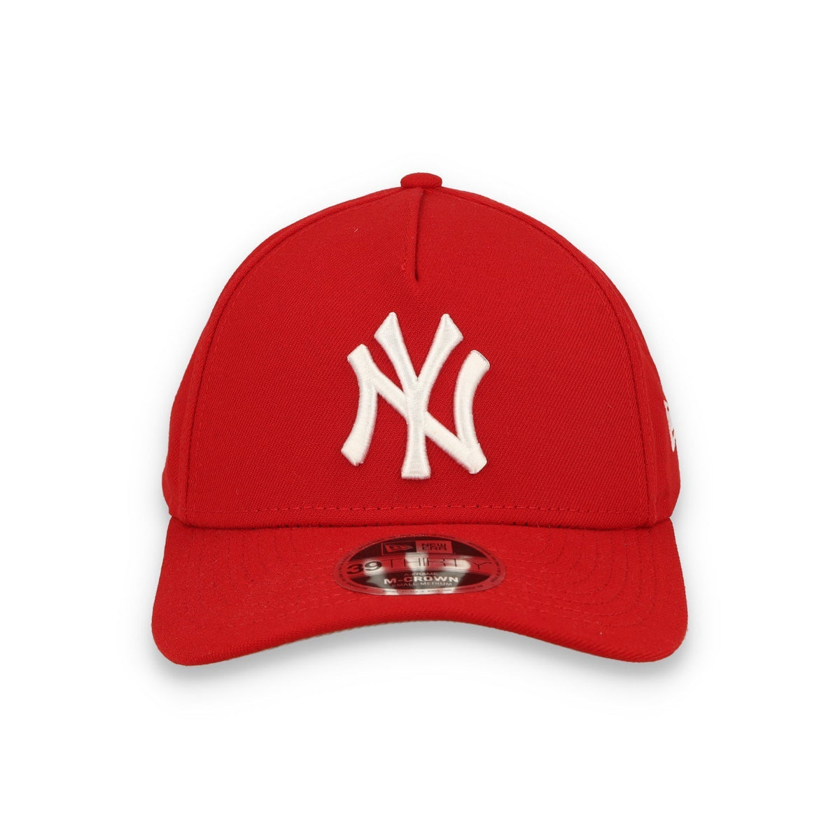 New Era New York Yankees Poly 39THIRTY M-Crown A-Frame Stretch Fit Hat-Scarlet