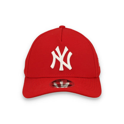 New Era New York Yankees Poly 39THIRTY M-Crown A-Frame Stretch Fit Hat-Scarlet