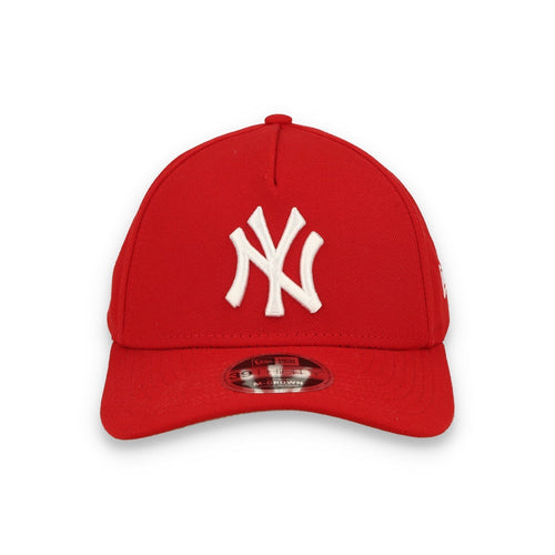 New Era New York Yankees Poly 39THIRTY M-Crown A-Frame Stretch Fit Hat-Scarlet