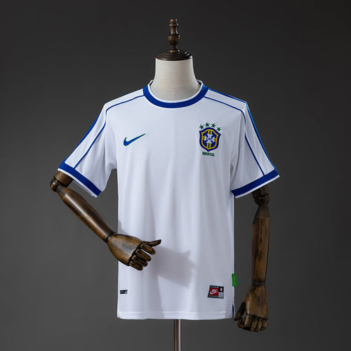 Brazil Away Jersey 1998 White Retro Football Kit Soccer Shirt