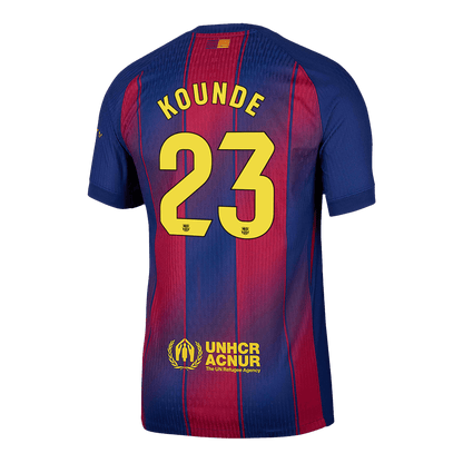 KOUNDE #23 Mens Barcelona Home Jersey 2025/26 - Player Version (Slim Fit)