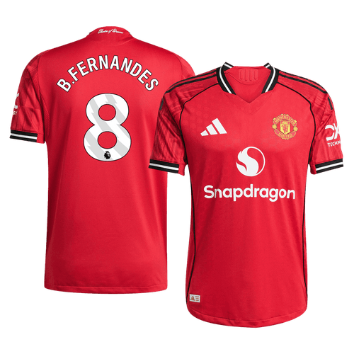 B.FERNANDES #8 Mens Manchester United Home Jersey 2025/26 - Player Version (Slim Fit)